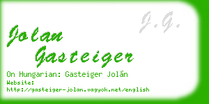 jolan gasteiger business card